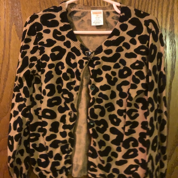 Gymboree 4T cardigan leopard - Picture 2 of 4